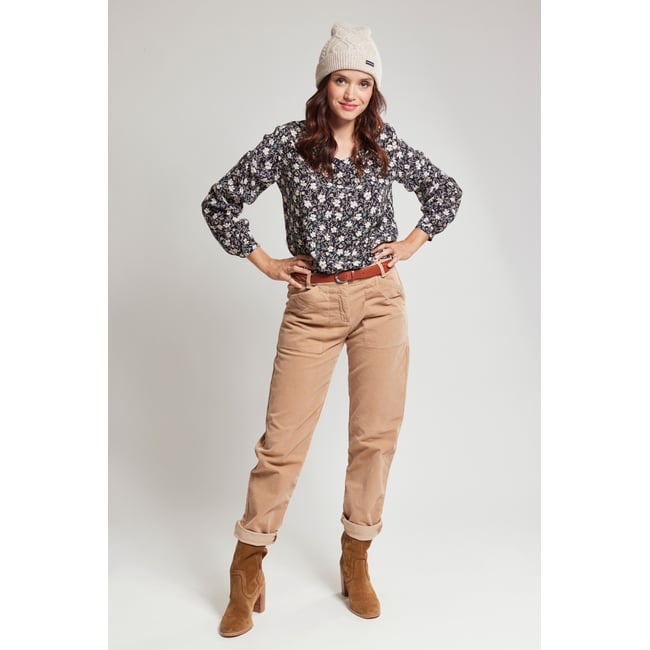 Blouse imprimé champêtre en cupro imprimé champêtre noir <span itemprop=