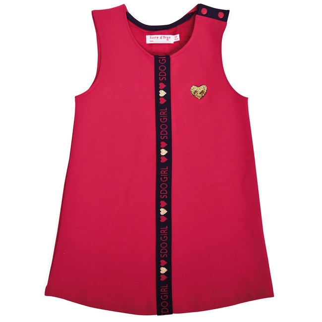 Robe molleton sans manches bana rose <span itemprop=