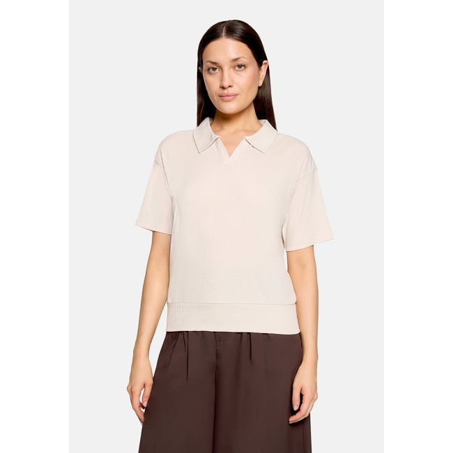 Polo manches courtes silky beige <span itemprop=
