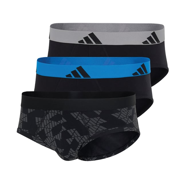 Lot de 3 slips unis Active Flex Cotton imprimé + noir <span itemprop=