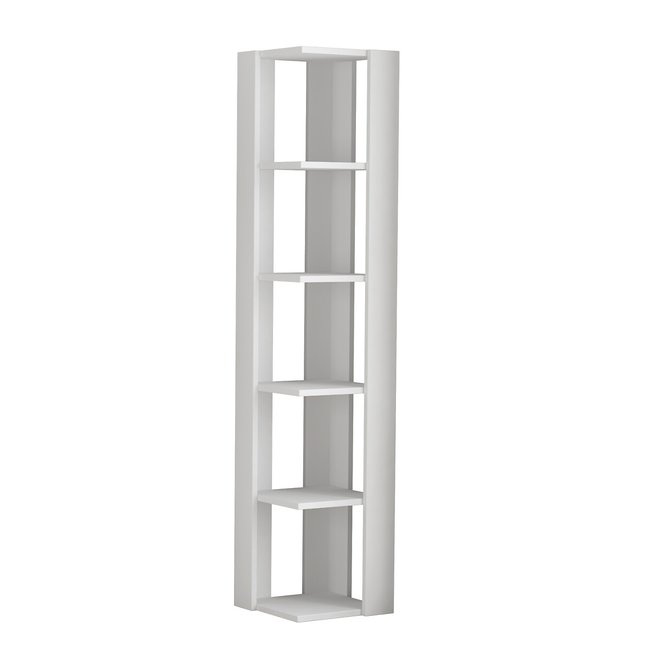 Шкаф книжный угловой 5 ярусов белый SO'HOME