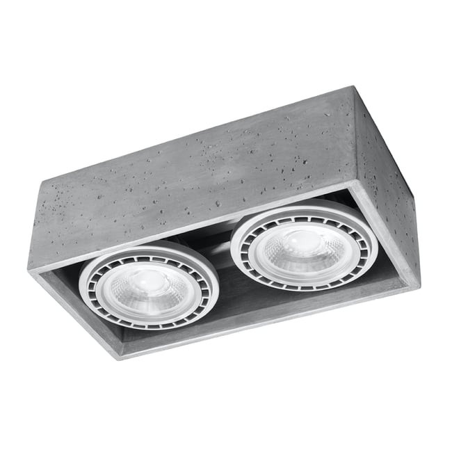 Plafonnier Béton Gris GU10/ES111 2 Quatro Couleur gris <span itemprop=