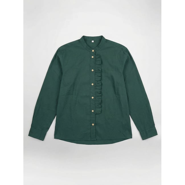 Chemise à volants, CARABA vert <span itemprop=