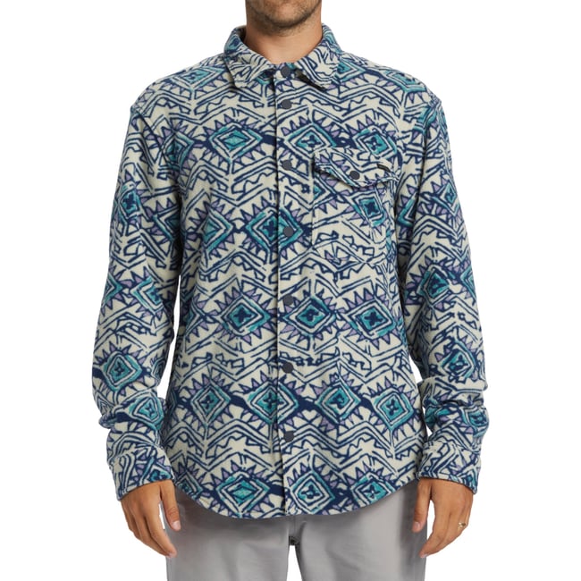 Surchemise en polaire FURNACE FLANNEL bleu slate blue <span itemprop=