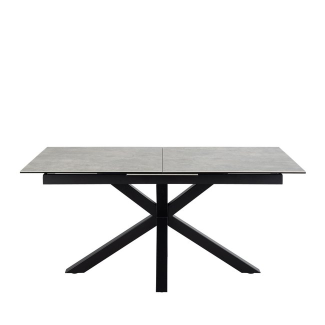 Table à manger extensible 6 à 8 places en céramique et métal 168-210x90cm- EUREMA - DRAWER