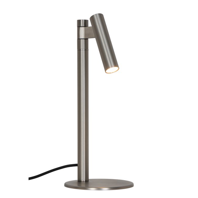Lampe à poser tête d'éclairage orientable en aluminium, Makoto Couleur chrome satiné <span itemprop=
