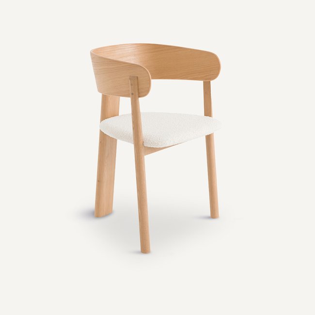 Cadeira de mesa em carvalho e malha tipo borboto, Marais carvalho/giz <span itemprop=