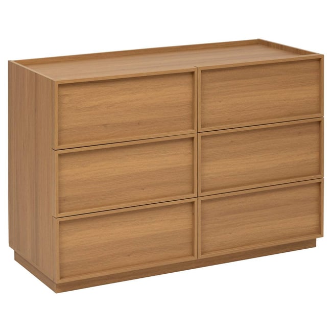 Commode 6 tirois bois foncé FRAMY Couleur marron <span itemprop=