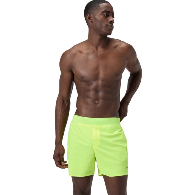 Short de bain uni LOOKOUT jaune <span itemprop=