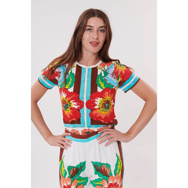 T-shirt Kimmy stampata a maniche corte multicolore DERHY