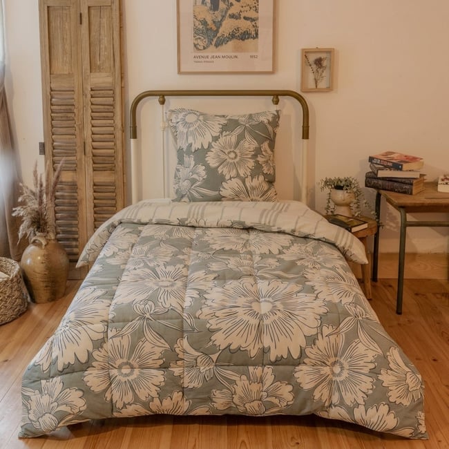 Couette imprimée Coton avec taie Tamara multicolore <span itemprop=