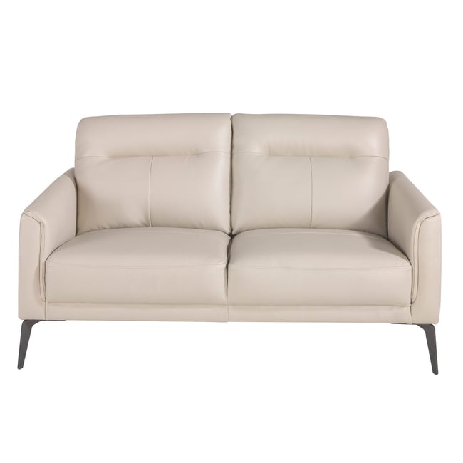 Canapé en cuir et acier Couleur gris taupe | noir <span itemprop=