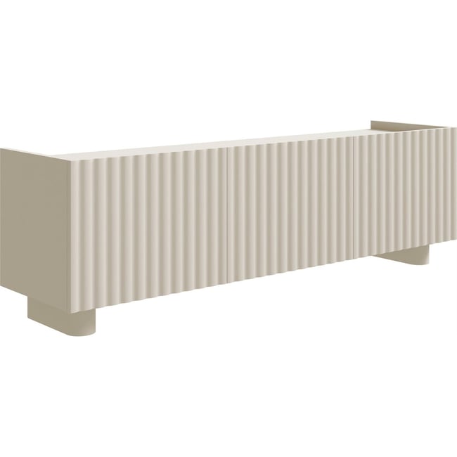 Meuble tv rainuré 3 portes collection FIORRA Couleur cachemire <span itemprop=