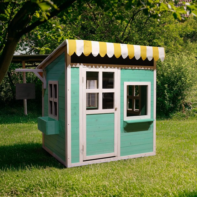 Cabane Kiosque marchand pour enfant en bois peint - CEMONJARDIN
