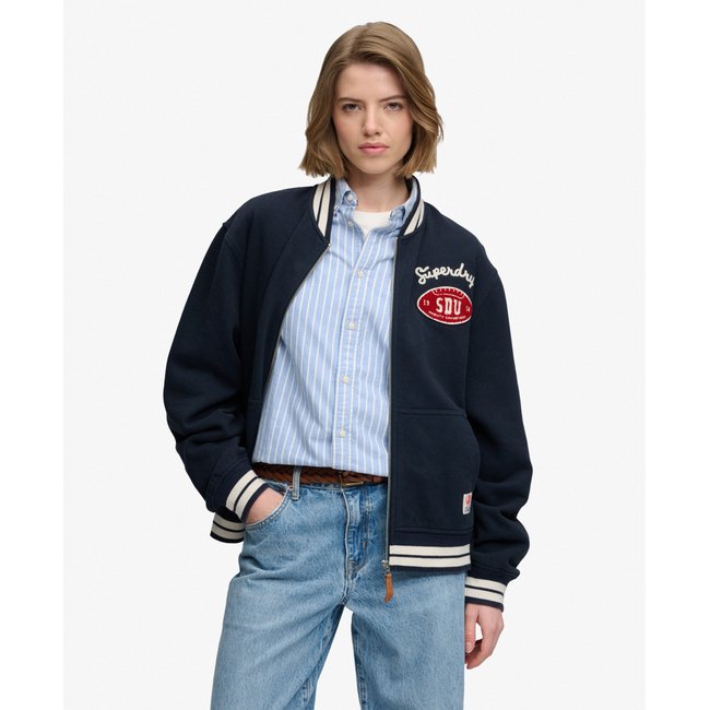 Veste Bomber Jersey Country Club bleu marine éclipse <span itemprop=
