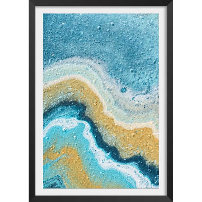 Affiche abstraite rivage naturel et lagon - HEXOA