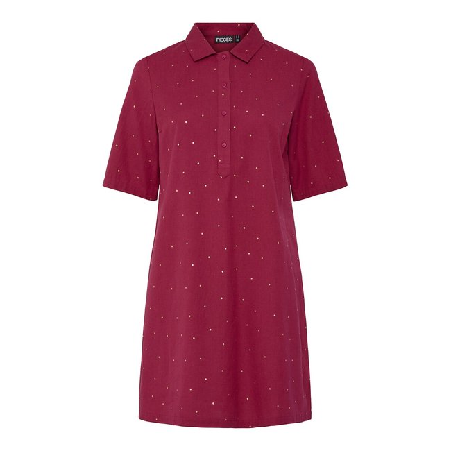 Vestido camisero de lunares cereza <span itemprop=
