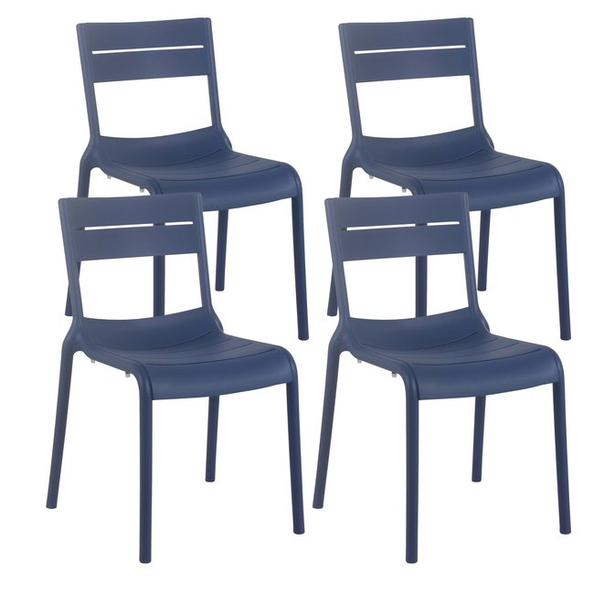 Lot de 4 chaises de terrasse en plastique, PANAME - OVIALA