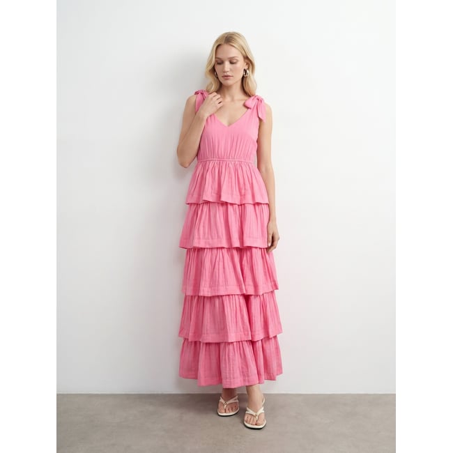 Robe À Volants pink cosmos <span itemprop=