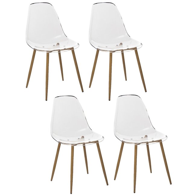 Lot de 4 chaises transparentes THAO Couleur transparent <span itemprop=