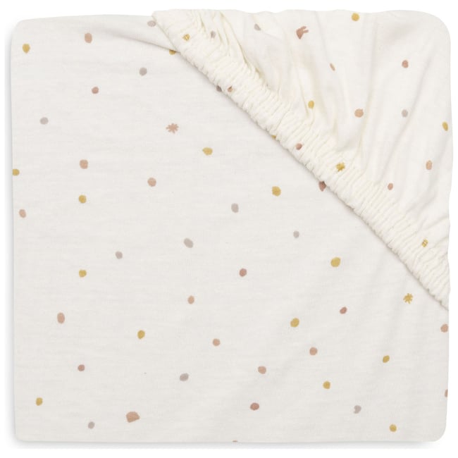 Drap housse en jersey ecru, jaune, rose <span itemprop=