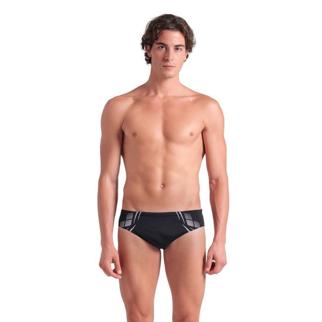 Slip de bain arena Performance Poseidonia pour homme black-white <span itemprop=