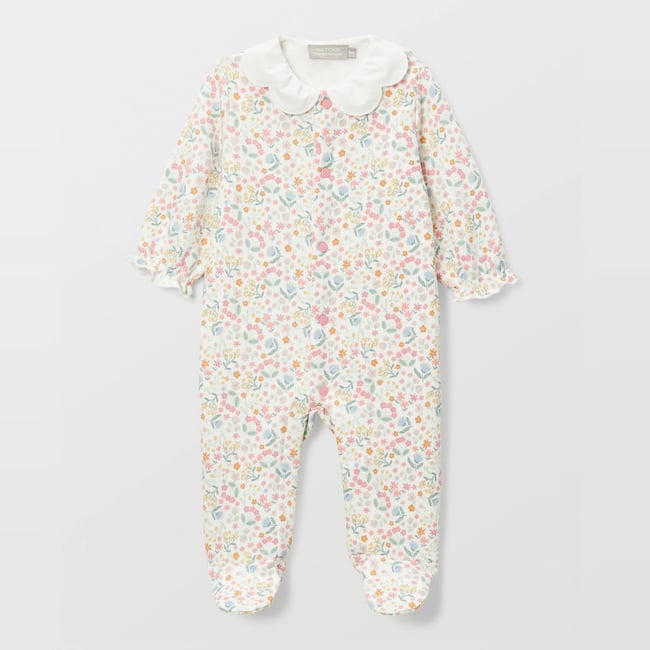 Dors-bien imprimé en molleton en coton BIO GOTS ecru <span itemprop=