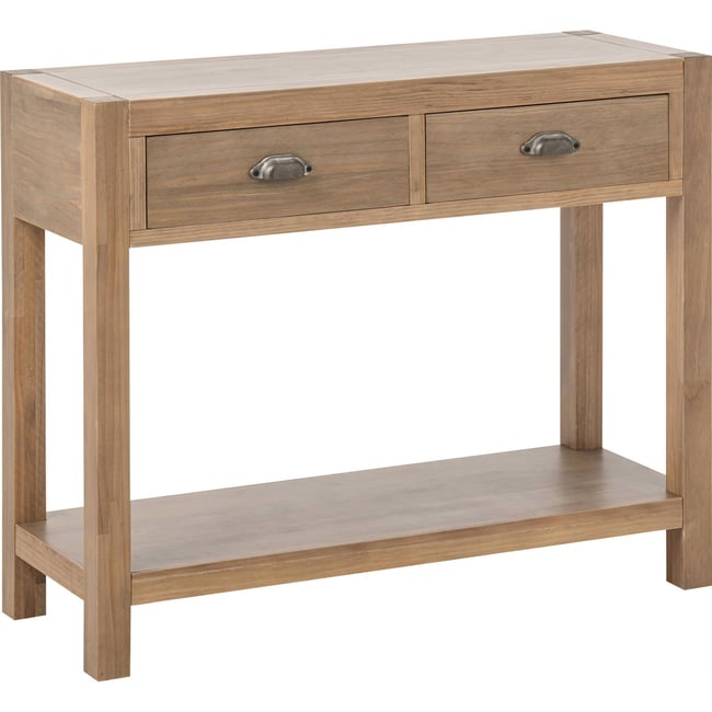 Console en bois de pin avec tiroirs Couleur naturel <span itemprop=