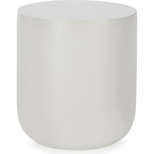 Tabouret cylindrique en fibre de pierre Couleur blanc mat <span itemprop=