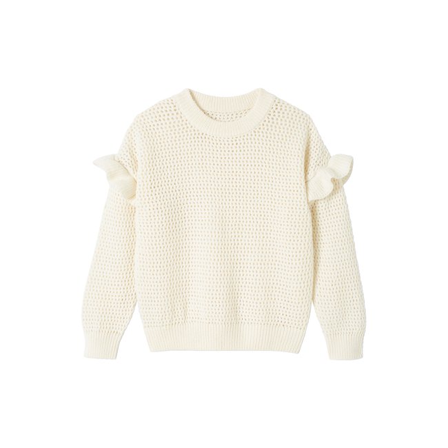 Pull à volants en maille fantaisie - VERTBAUDET