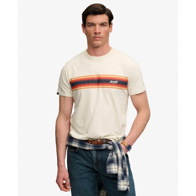 T-shirt Outdoor Stripe Logo Coupe Décontractée - SUPERDRY