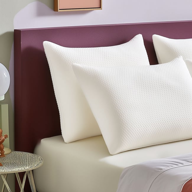Oreiller Viscoelastique souple à mémoire de forme - MOELLEUX Couleur blanc <span itemprop=