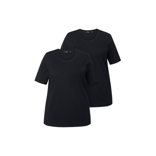 T-shirt coupe Regular. Col rond et manches - ULLA POPKEN