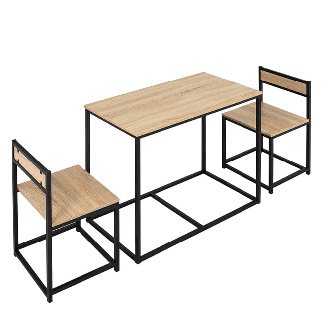 Ensemble de table à manger Panneau de Couleur bois naturel, noir <span itemprop=