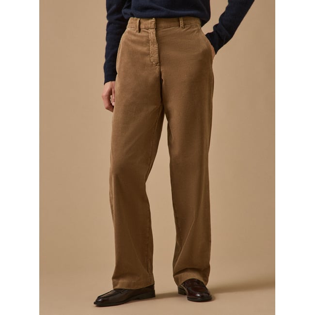 Pantalon chino velours  MARINa sable <span itemprop=