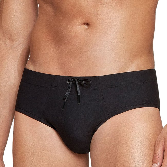 Slip de bain uni I am FRESH noir <span itemprop=