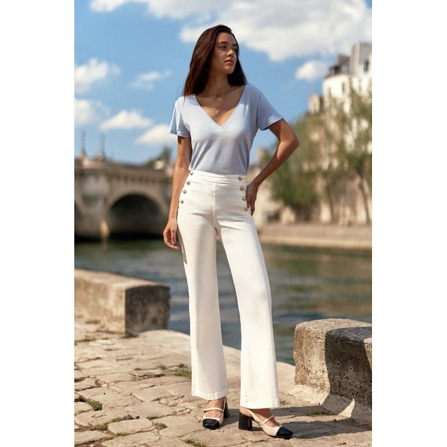 Tee shirt col v manches courtes ELVIE6 - LA PETITE ETOILE