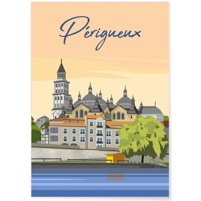 Affiche ville Périgueux Couleur blanc <span itemprop=