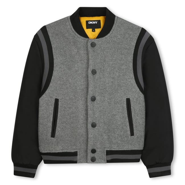 Veste en tissu de laine gris chine fonce <span itemprop=