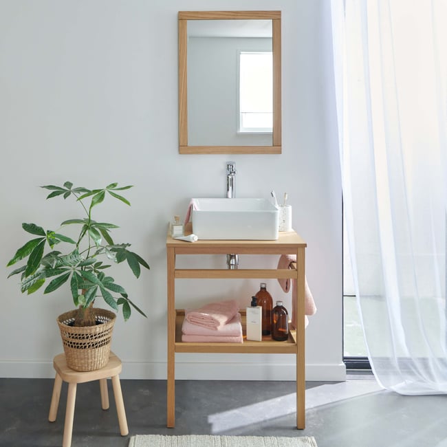 Meuble simple +vasque +miroir HOPP Couleur v002237 <span itemprop=
