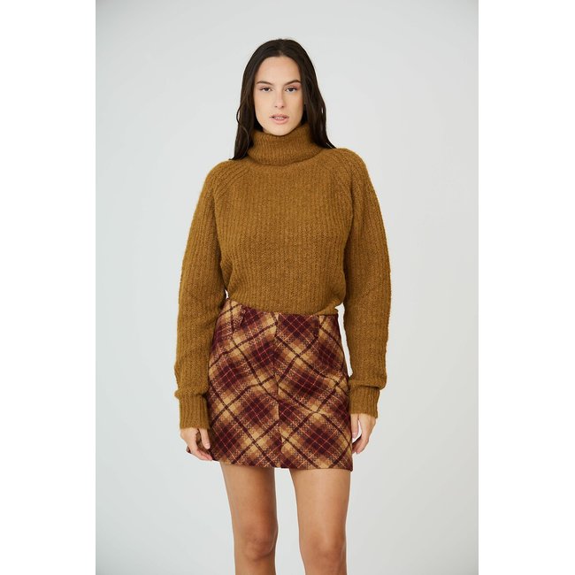 Rollkragenpullover, Grobstrick braun <span itemprop=