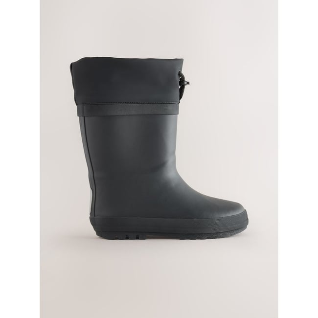 Bottes en caoutchouc à revers réglable noir <span itemprop=