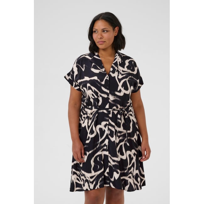 Robe noir black/nature organic lines <span itemprop=