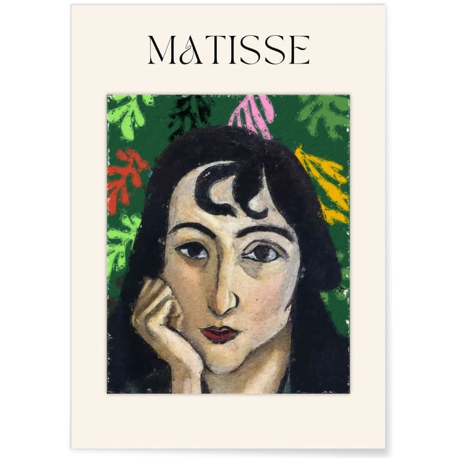 Affiche Matisse - Femme Rêveuse Couleur blanc <span itemprop=
