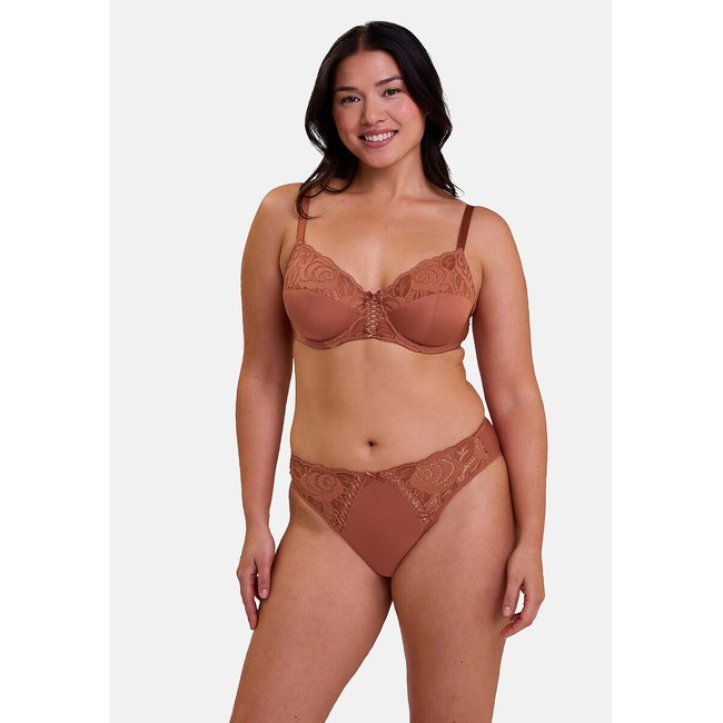 Soutien-gorge emboitant armatures Amélie  brun <span itemprop=