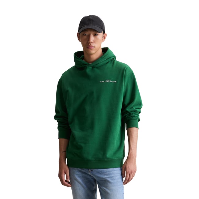 Hoodie relaxed avec un imprimé décontracté dans le dos vert foncé <span itemprop=