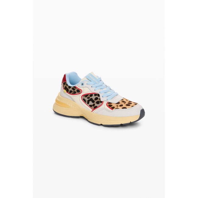 Baskets runner en cuir multicolore <span itemprop=