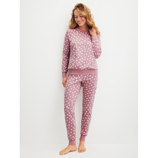 Pyjama avec bords élastiques manches longues Coton COTTON SPECIAL violet <span itemprop=