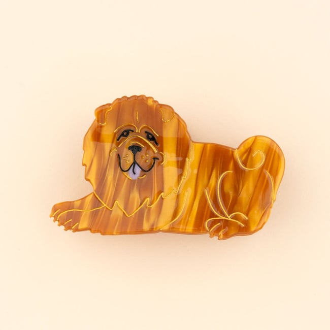 Pince à cheveux CHOW CHOW caramel <span itemprop=