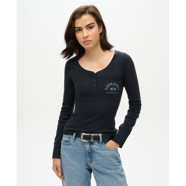 Chemise Athletic à Manches Longues bleu marine éclipse <span itemprop=